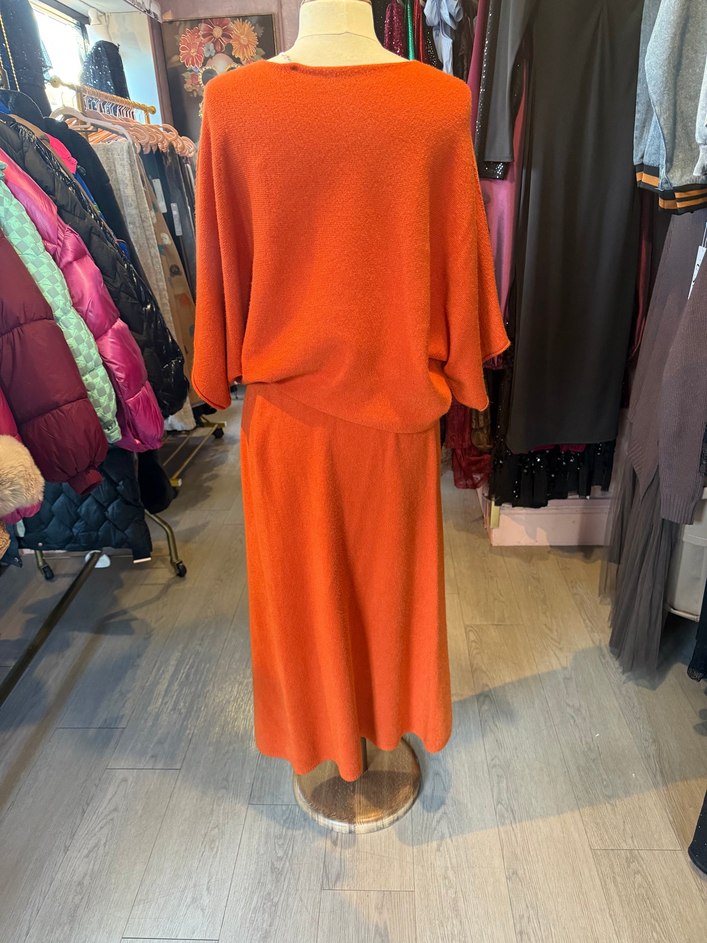 Orange Knit Two-Piece Set