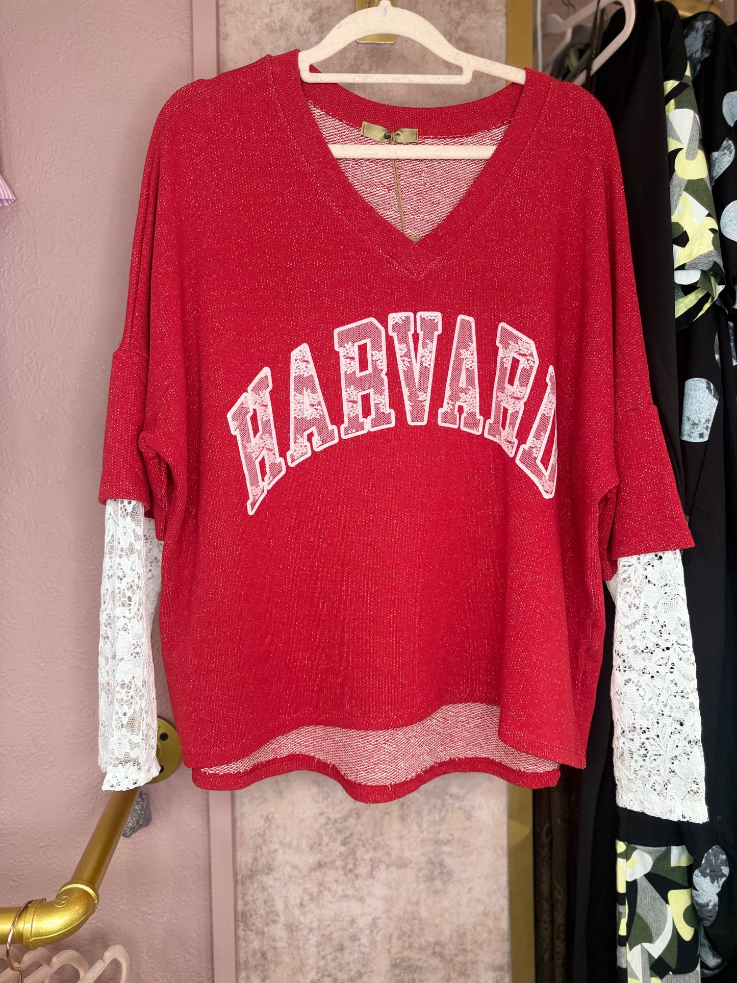 Harvard Lace Sleeve Layered Top