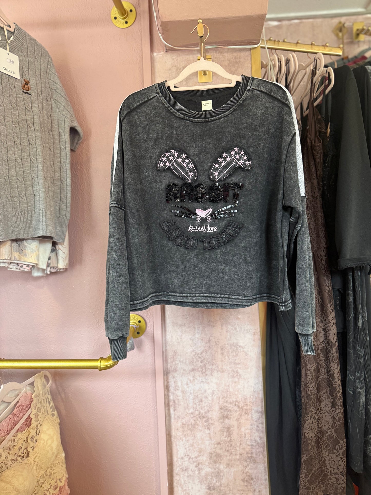Rabbit Love Washed Sweatshirt