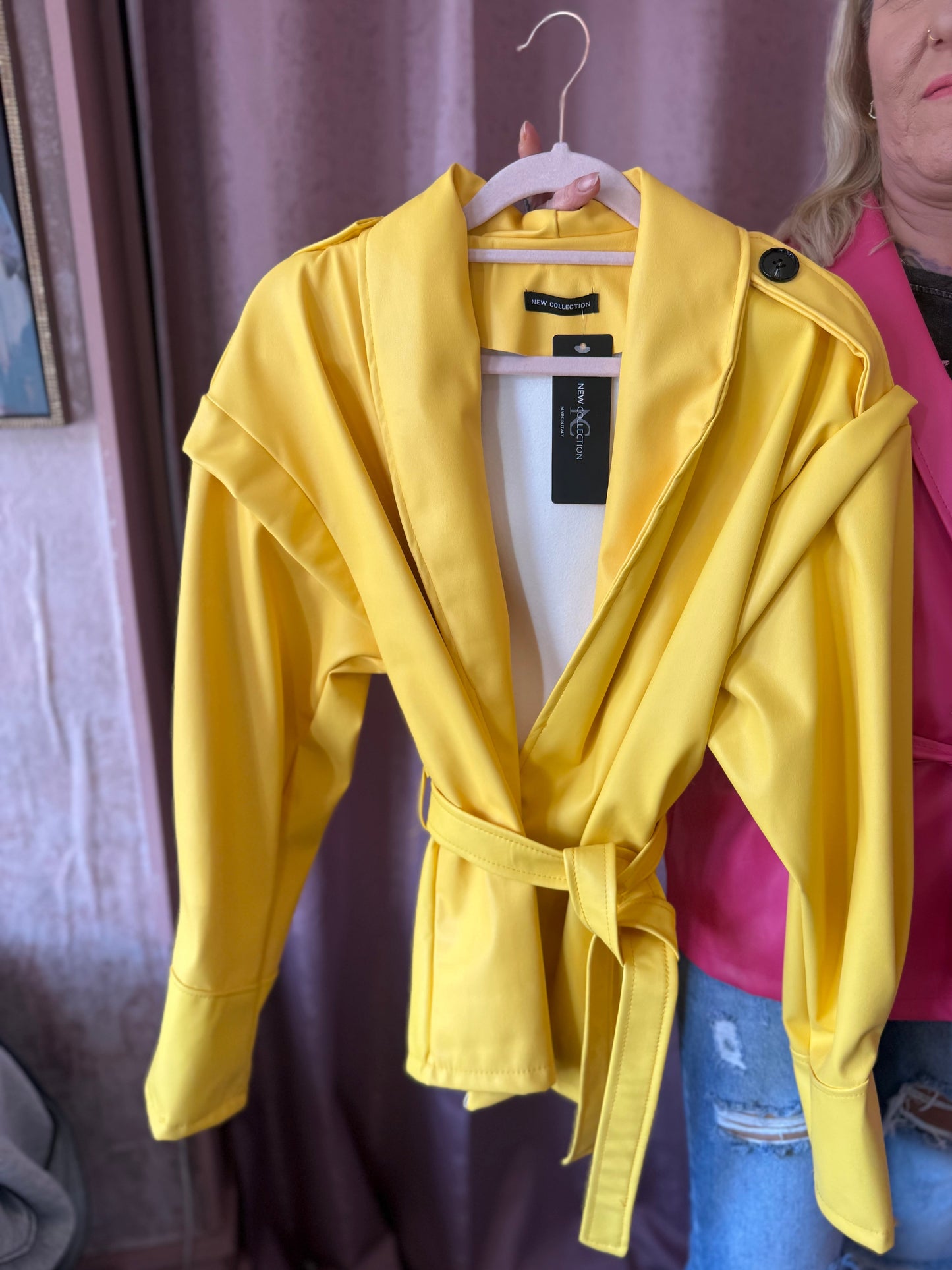 Faux Leather Belted Jacket ππ