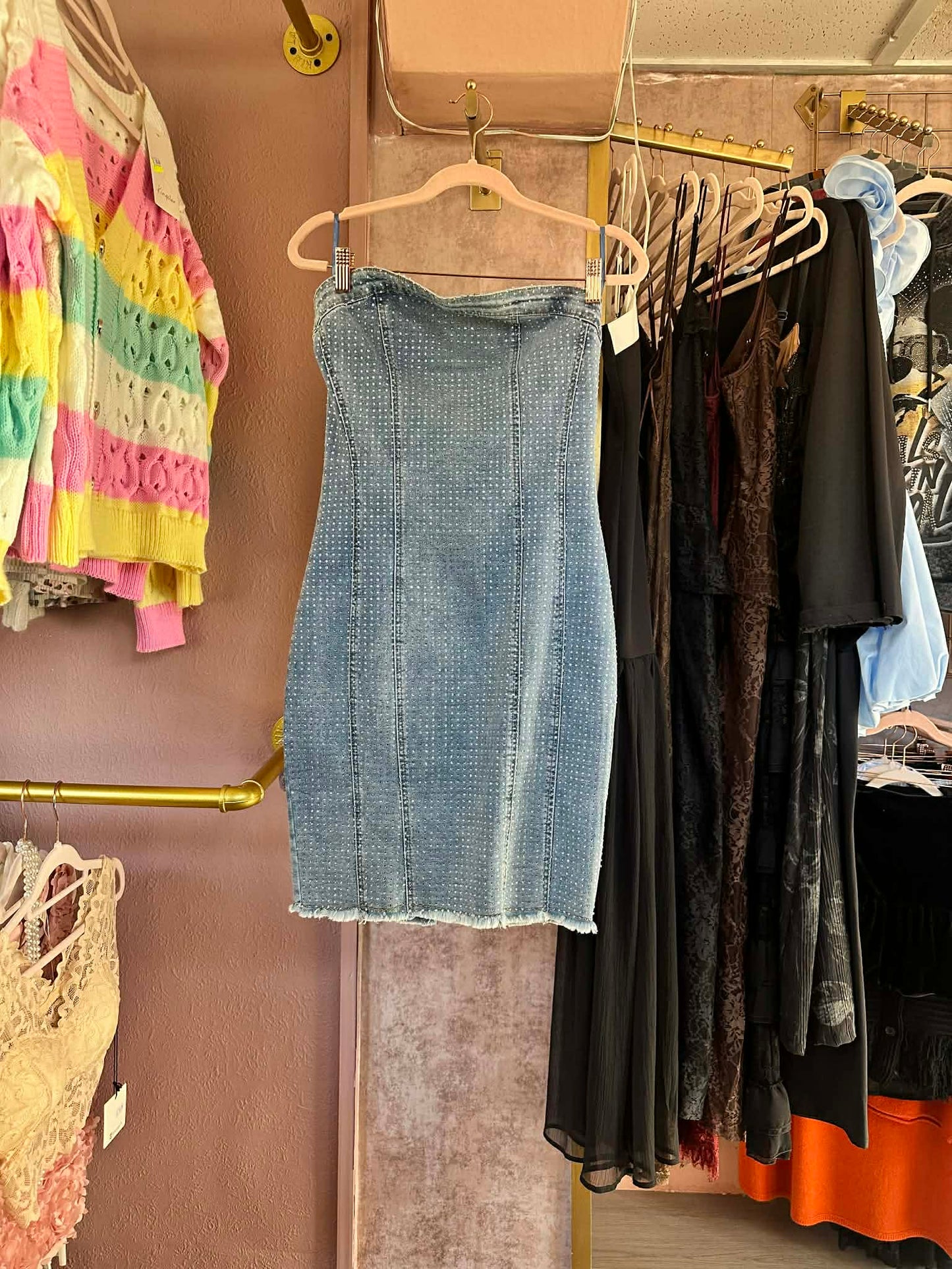 Denim Strapless Dress