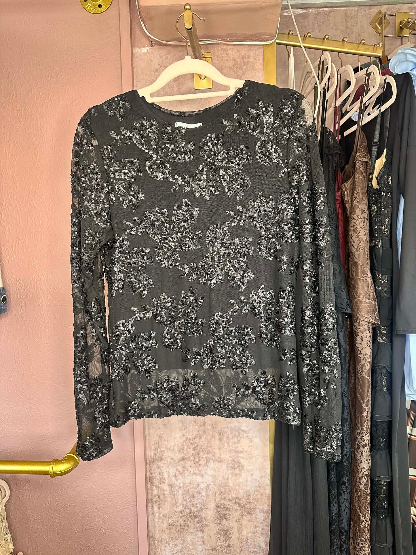 Sequin Mesh Top