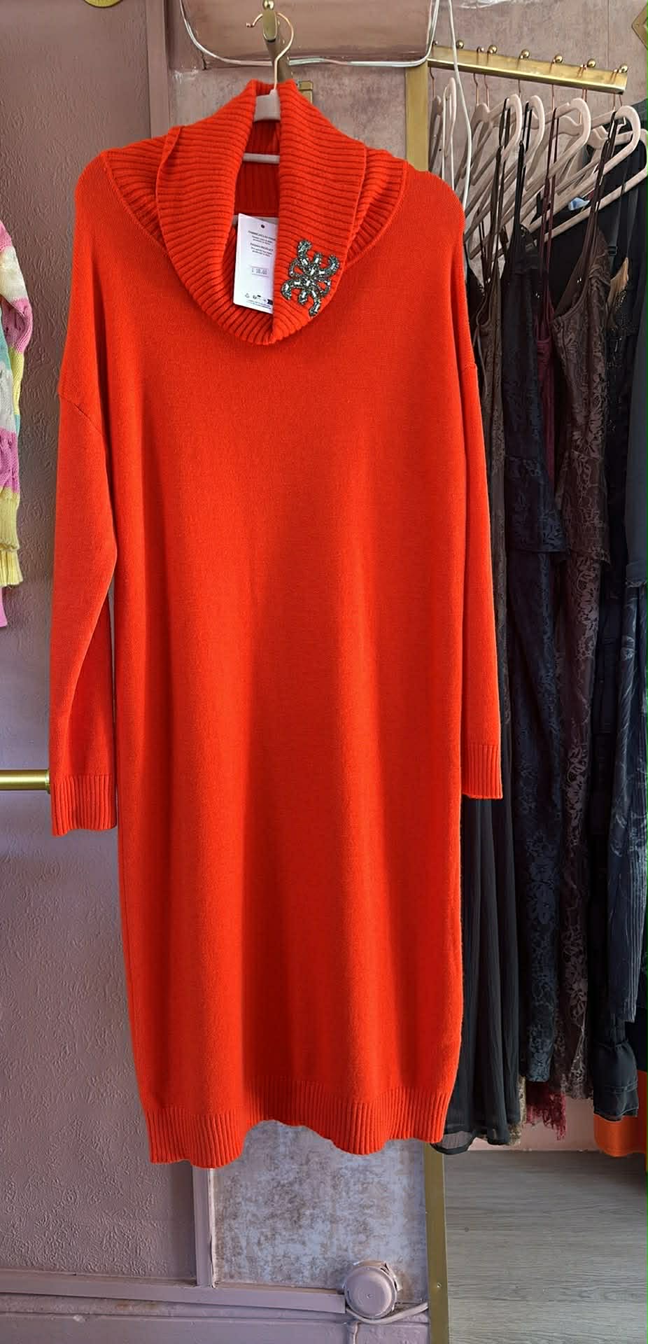 Orange Knit Dress 🧡