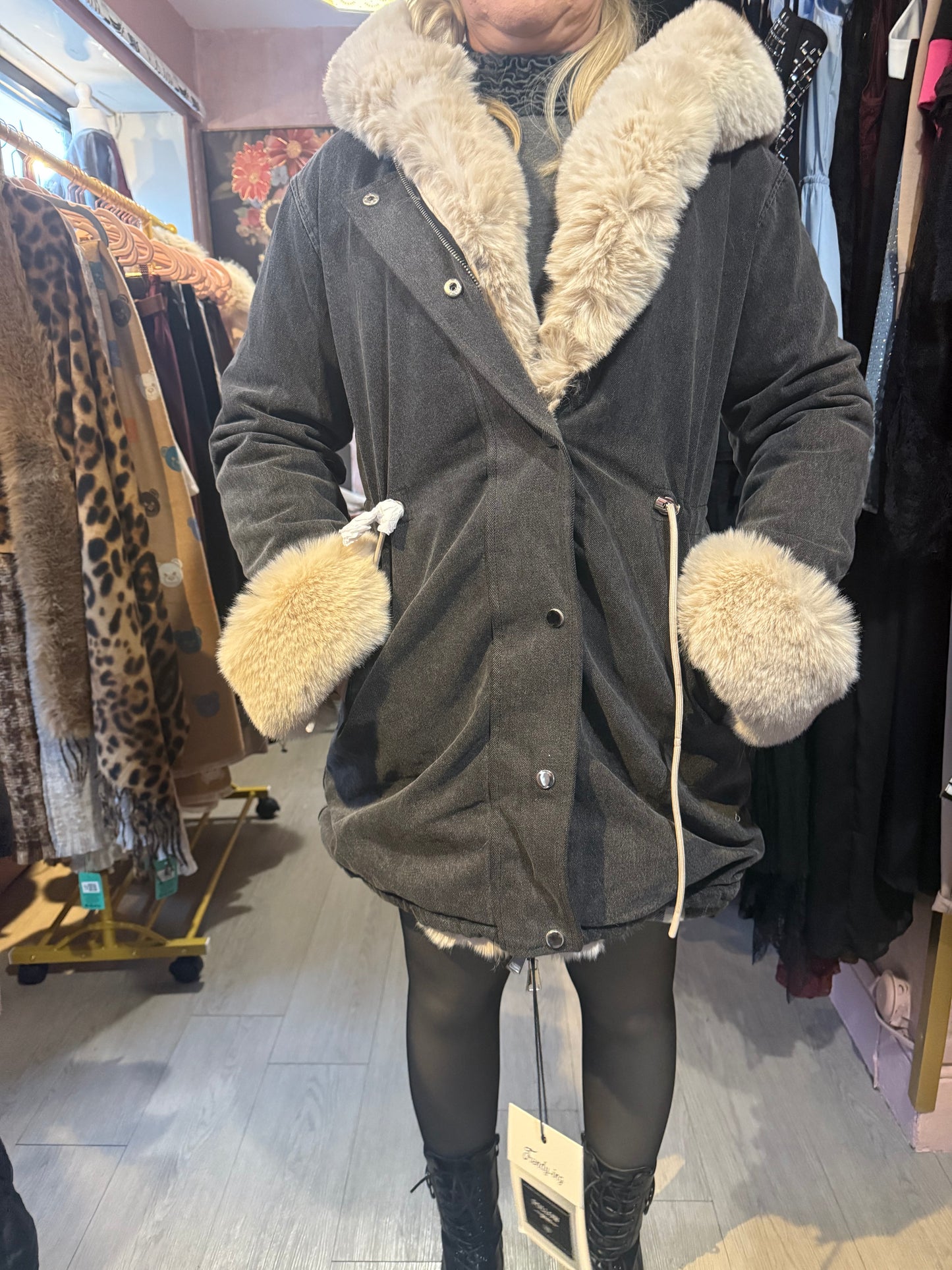 Reversible Luxe Fur Trim Jacket