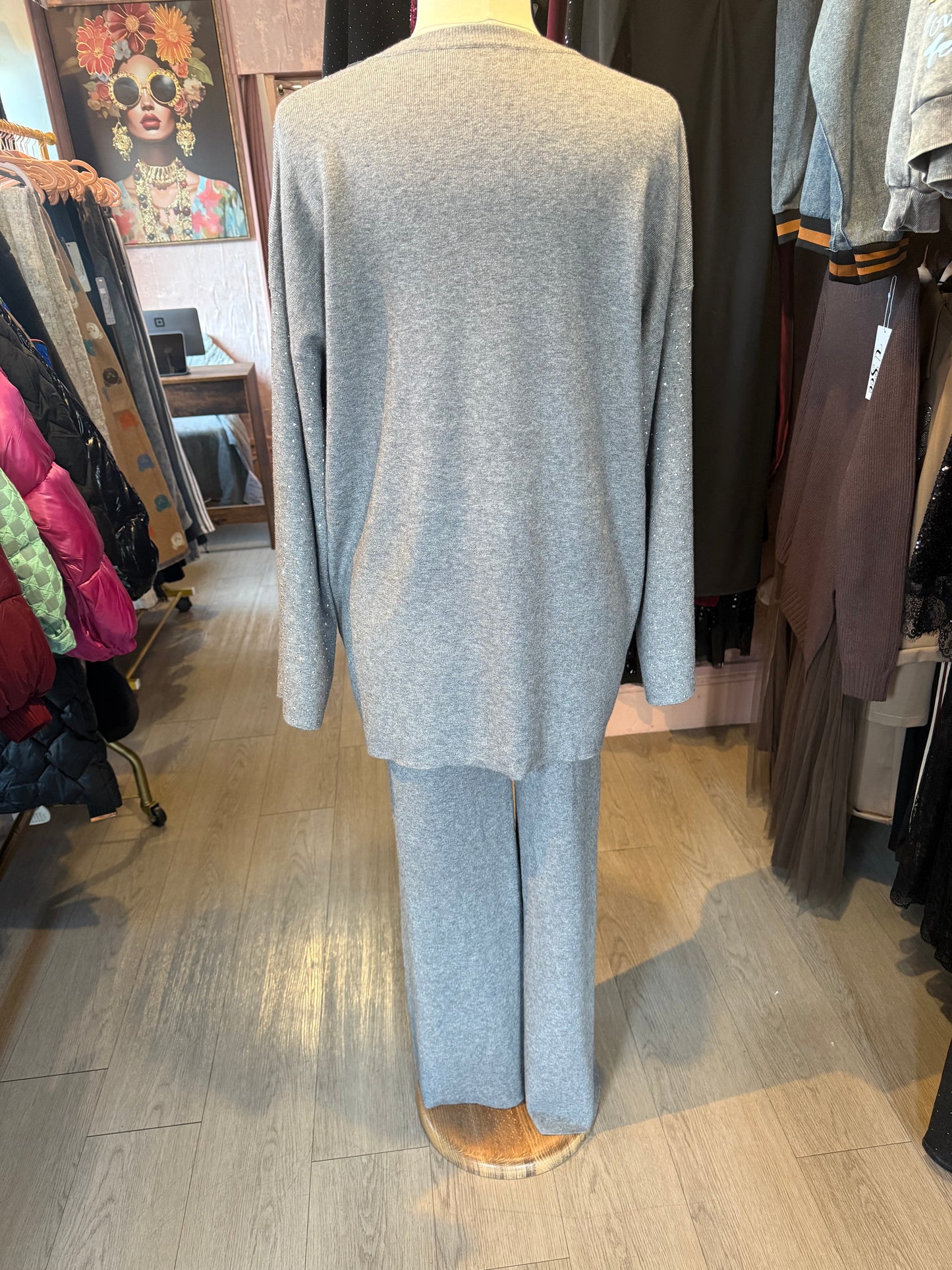 Grey Bling Two-Piece Set