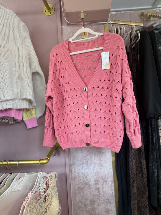 Pink Knitted Cardigan