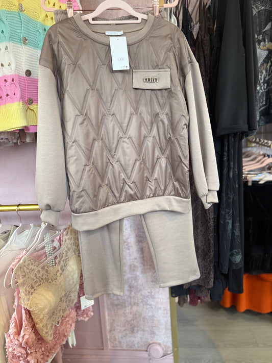 Quilted Detail Two-Piece Set