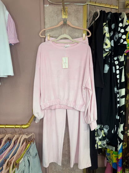 Pink velour set