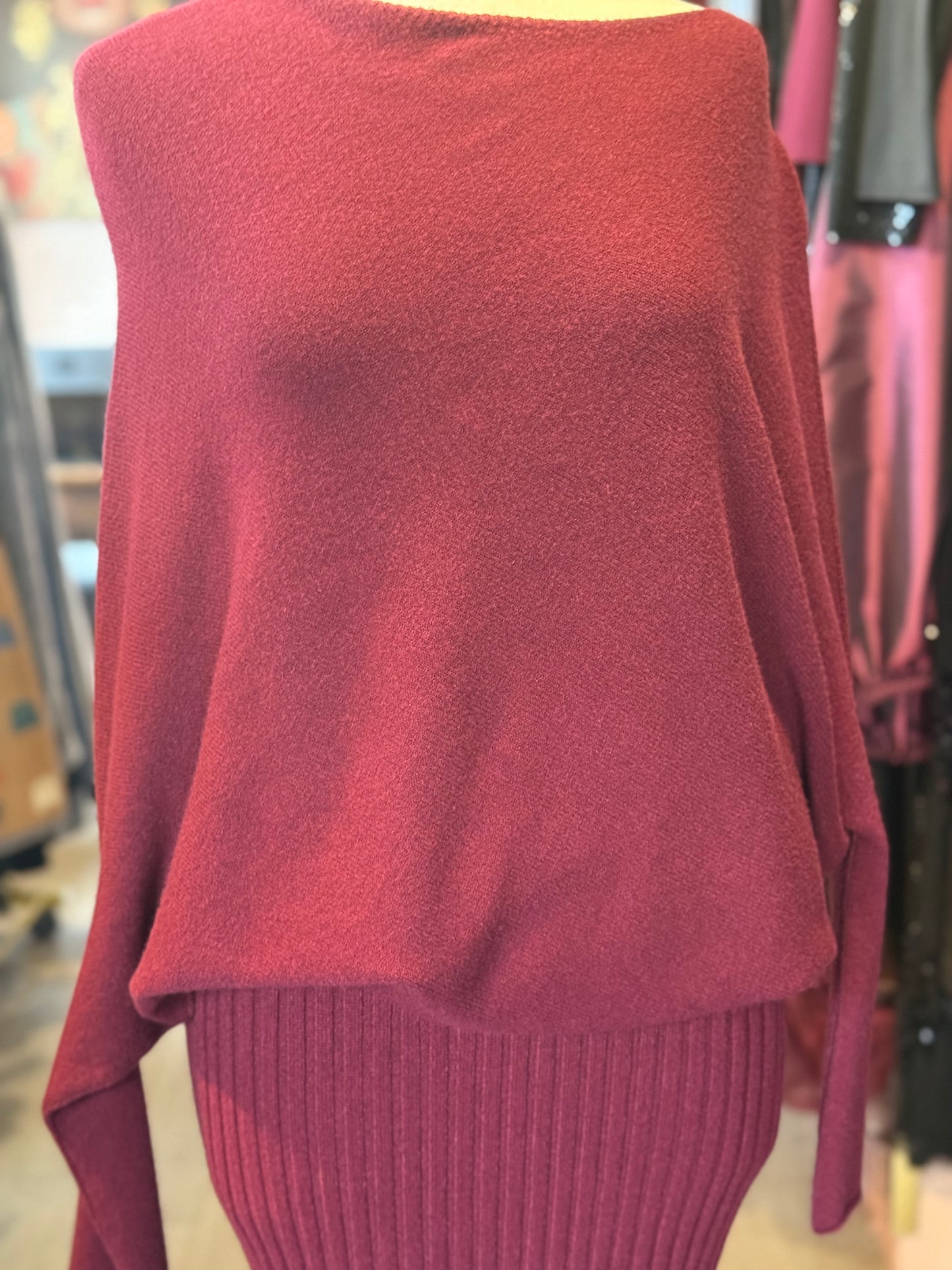 Burgundy Knit Two-Piece Set