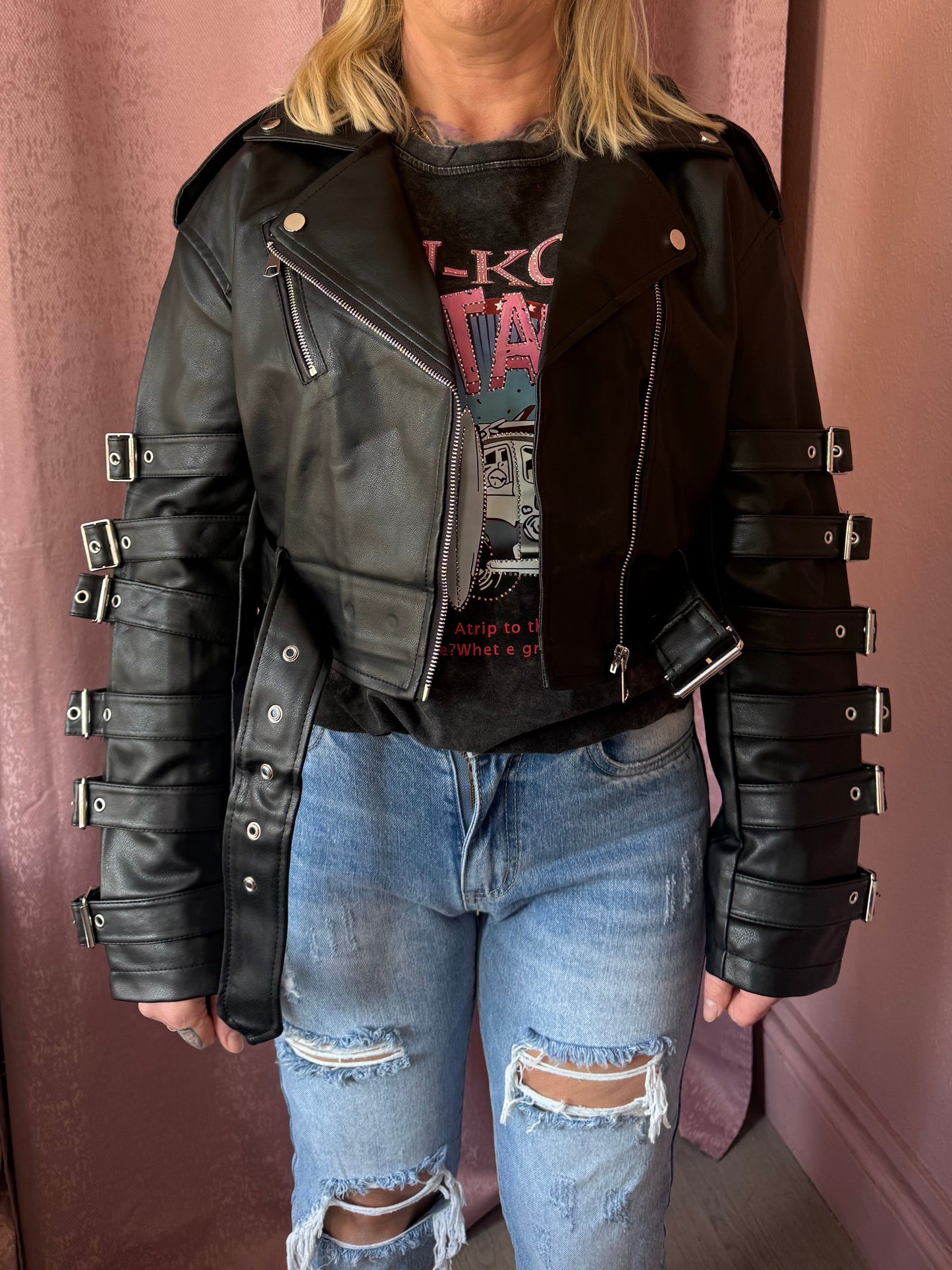 Black Faux Leather Jacket 🖤