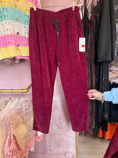 Burgundy Stud Detail Two-Piece Set