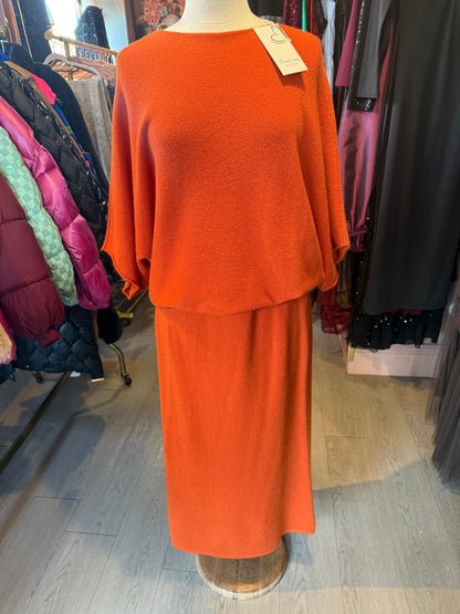Orange Knit Two-Piece Set
