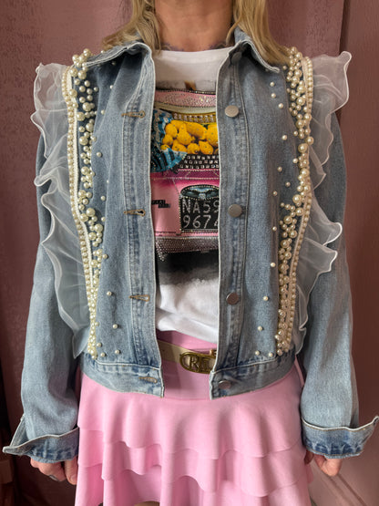 Pearl Detailing Denim Jacket 🤍