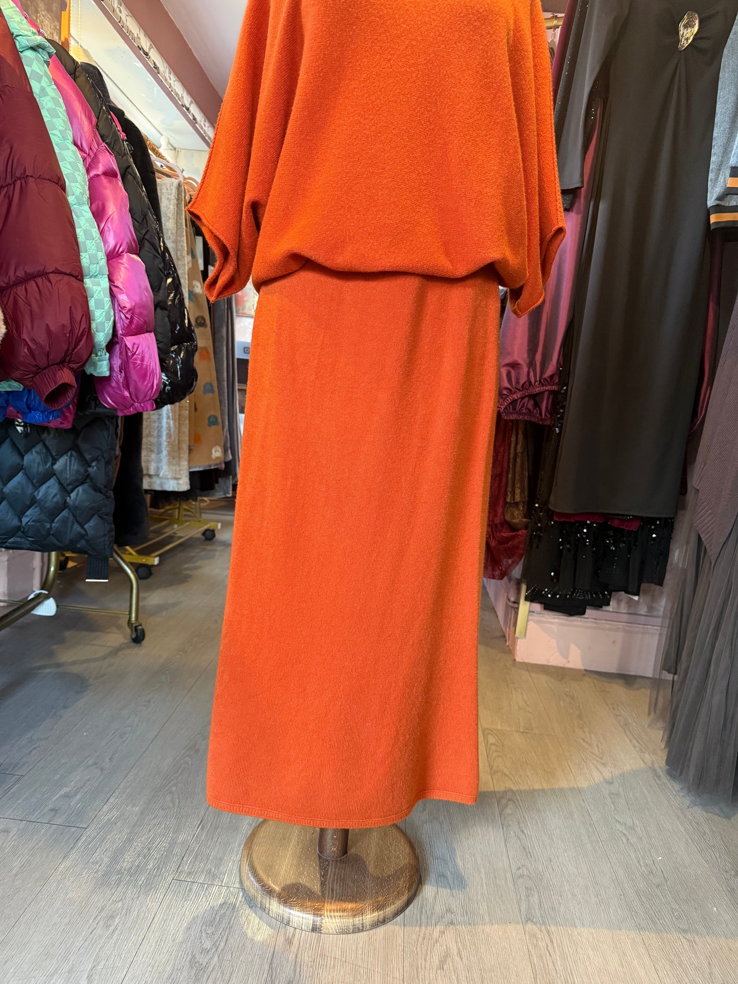 Orange Knit Two-Piece Set