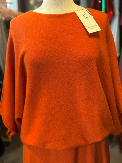 Orange Knit Two-Piece Set