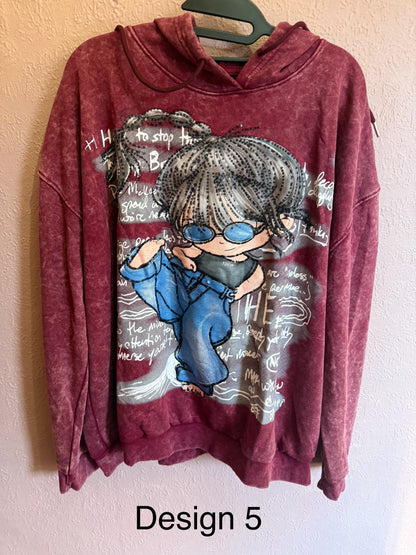 Oversized Printed Hoodie