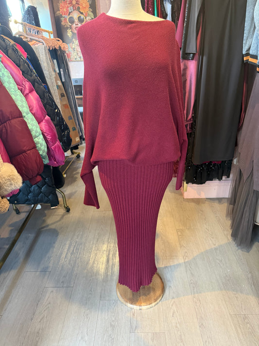 Burgundy Knit Two-Piece Set