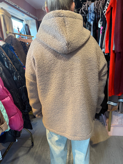 Teddy Fleece Hooded Jacket – Button Up