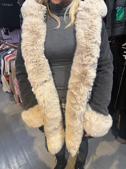 Reversible Luxe Fur Trim Jacket