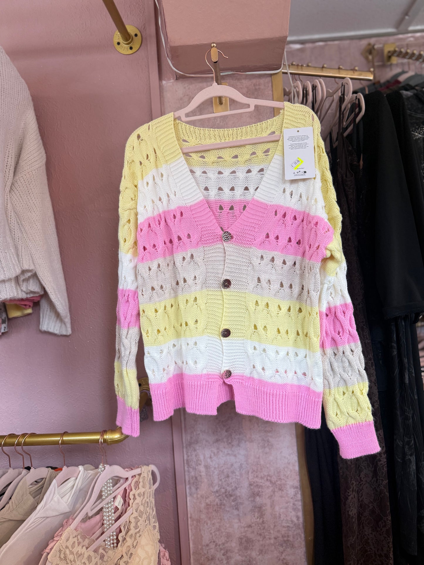 Pastel Stripe Knitted Cardigan