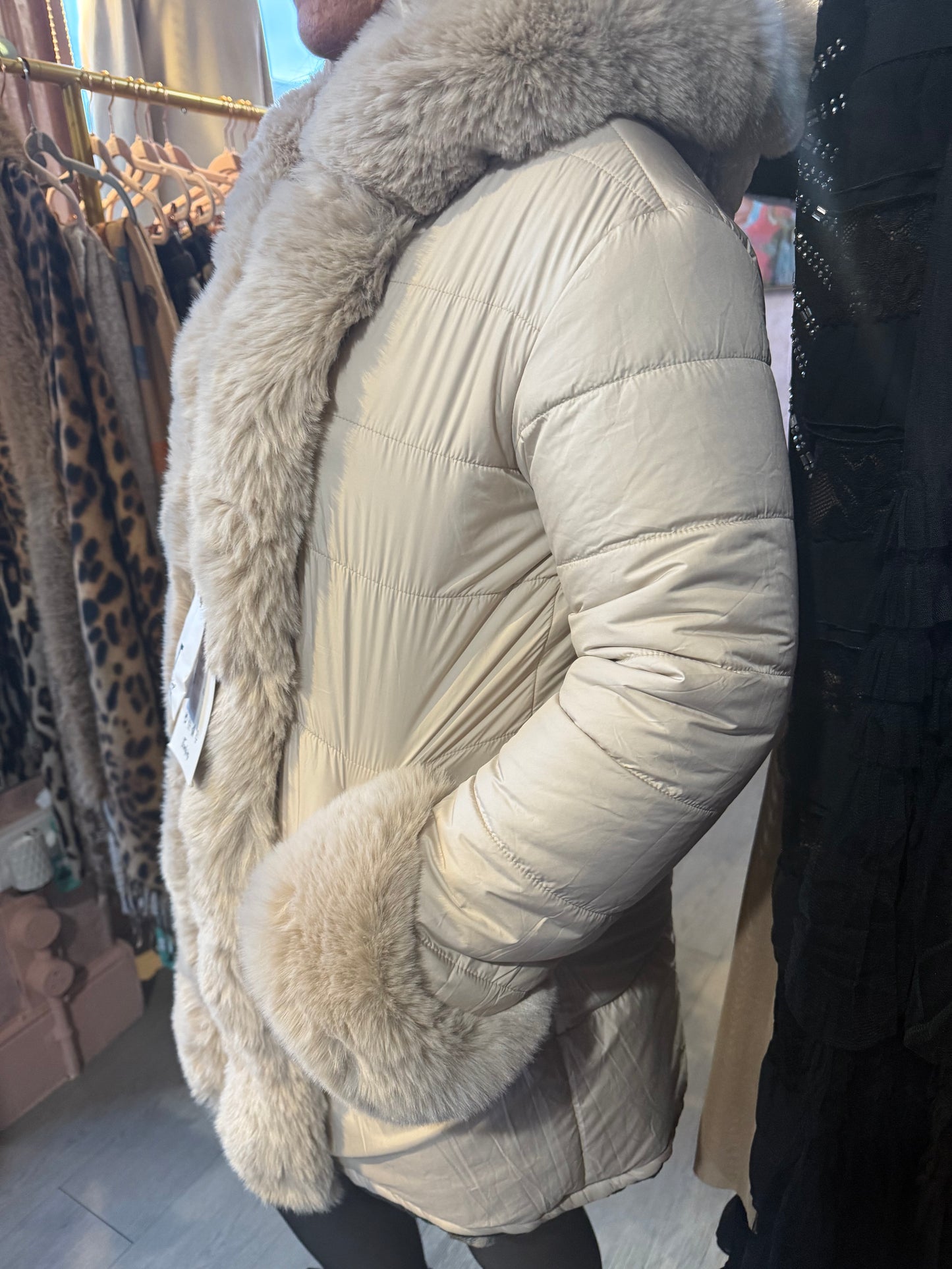 Reversible Luxe Fur Trim Jacket