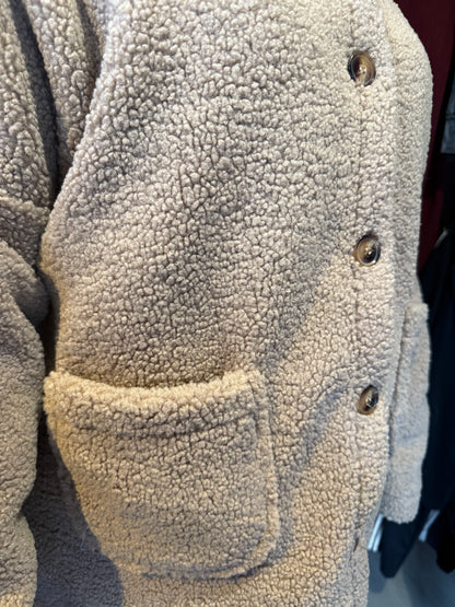 Teddy Fleece Hooded Jacket – Button Up