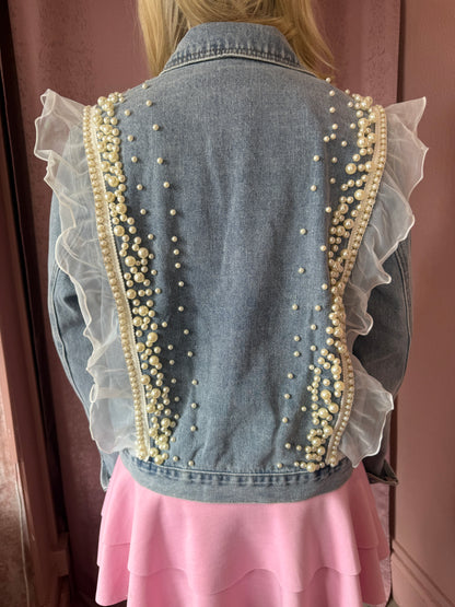 Pearl Detailing Denim Jacket 🤍