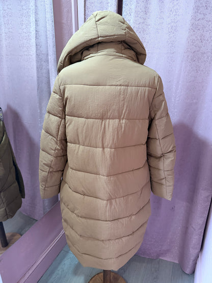 Camel Long Puffer Coat