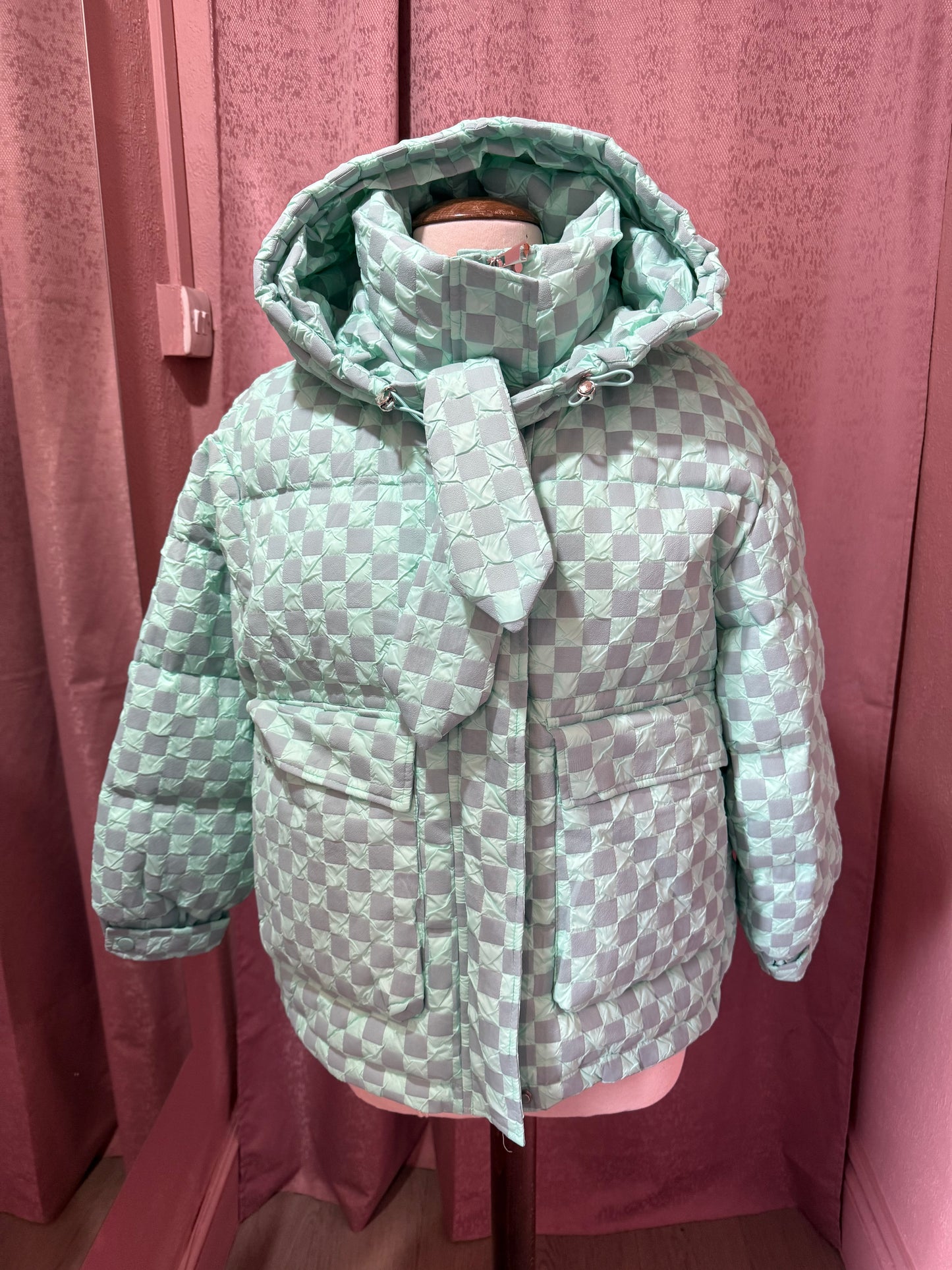 Mint & Grey Puffer Jacket