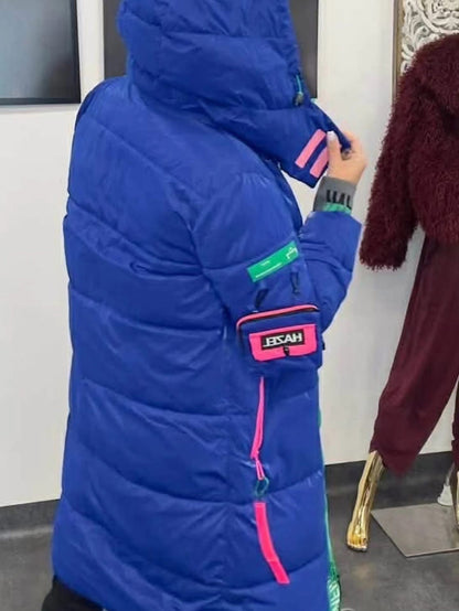 Neon Blue Puffer Coat