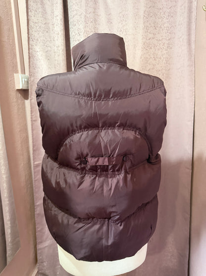 Burgundy Puffer Gilet with Pockets