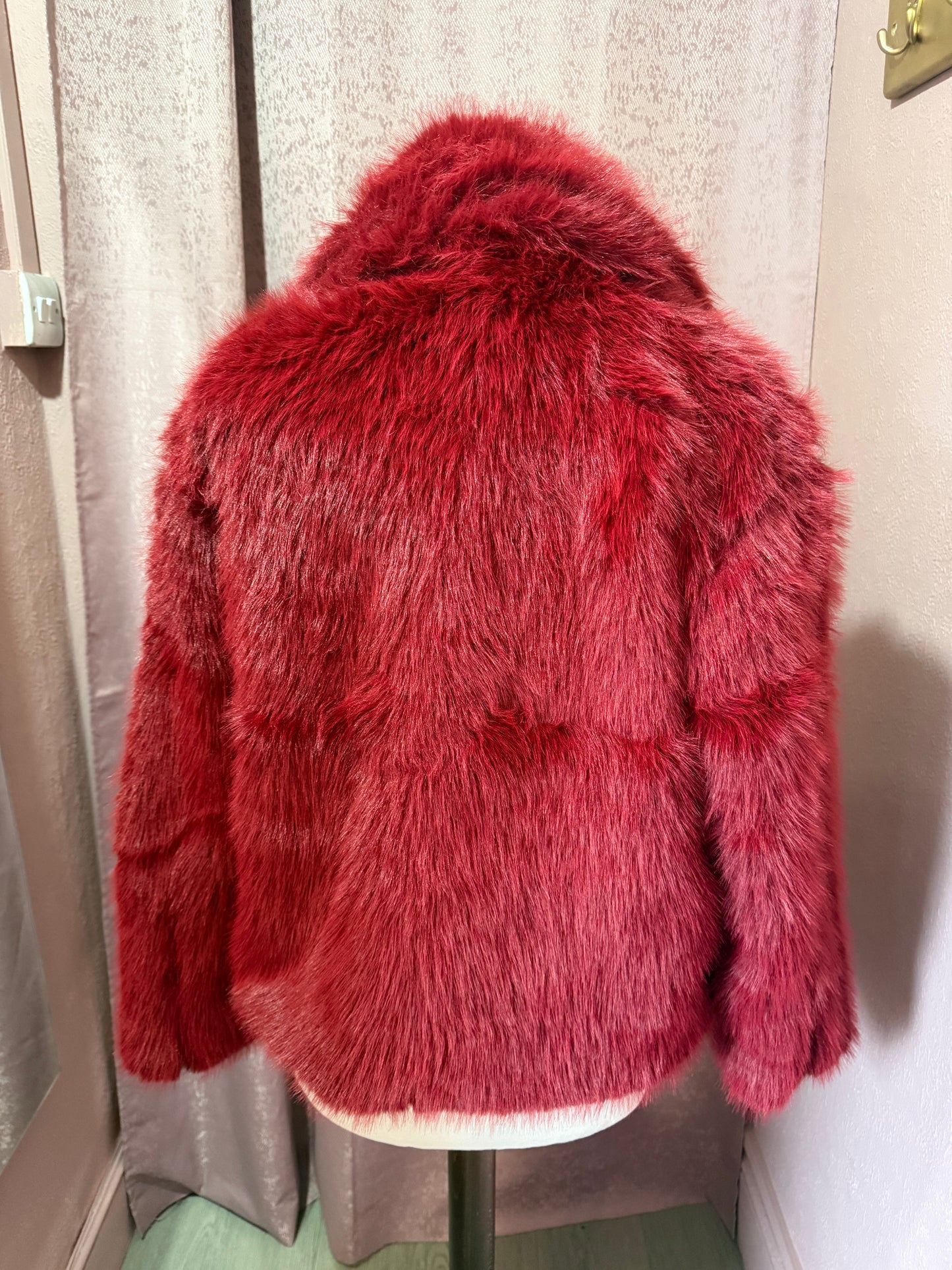 Red Wine Faux Fur Jacket