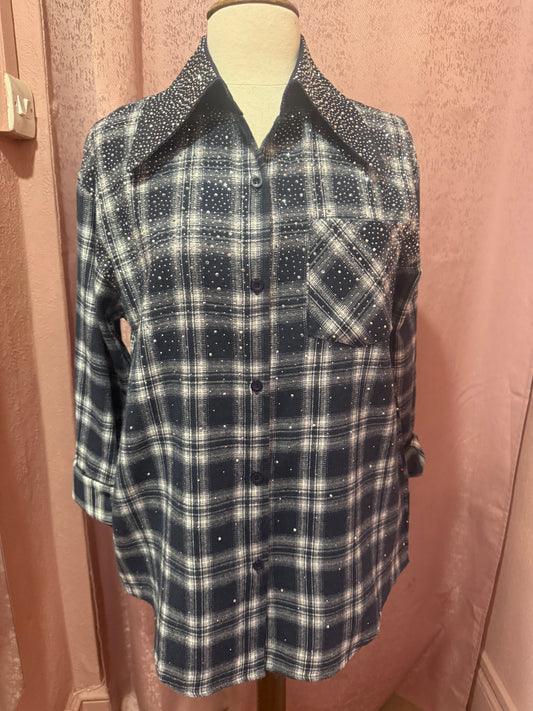 Embellished Flannel Shirt