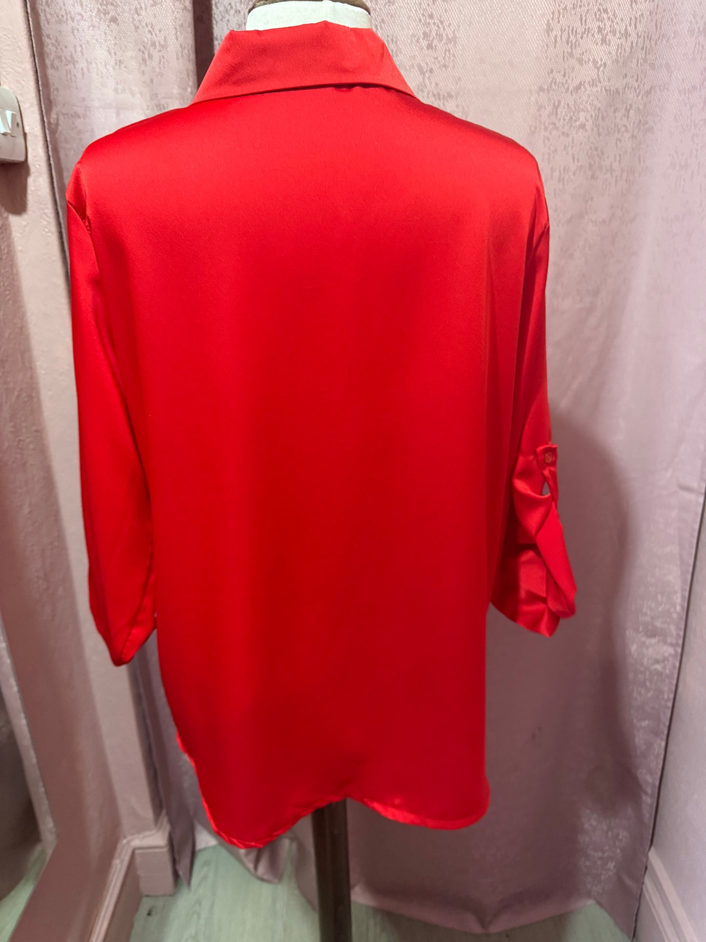 Satin Button Detail Blouse