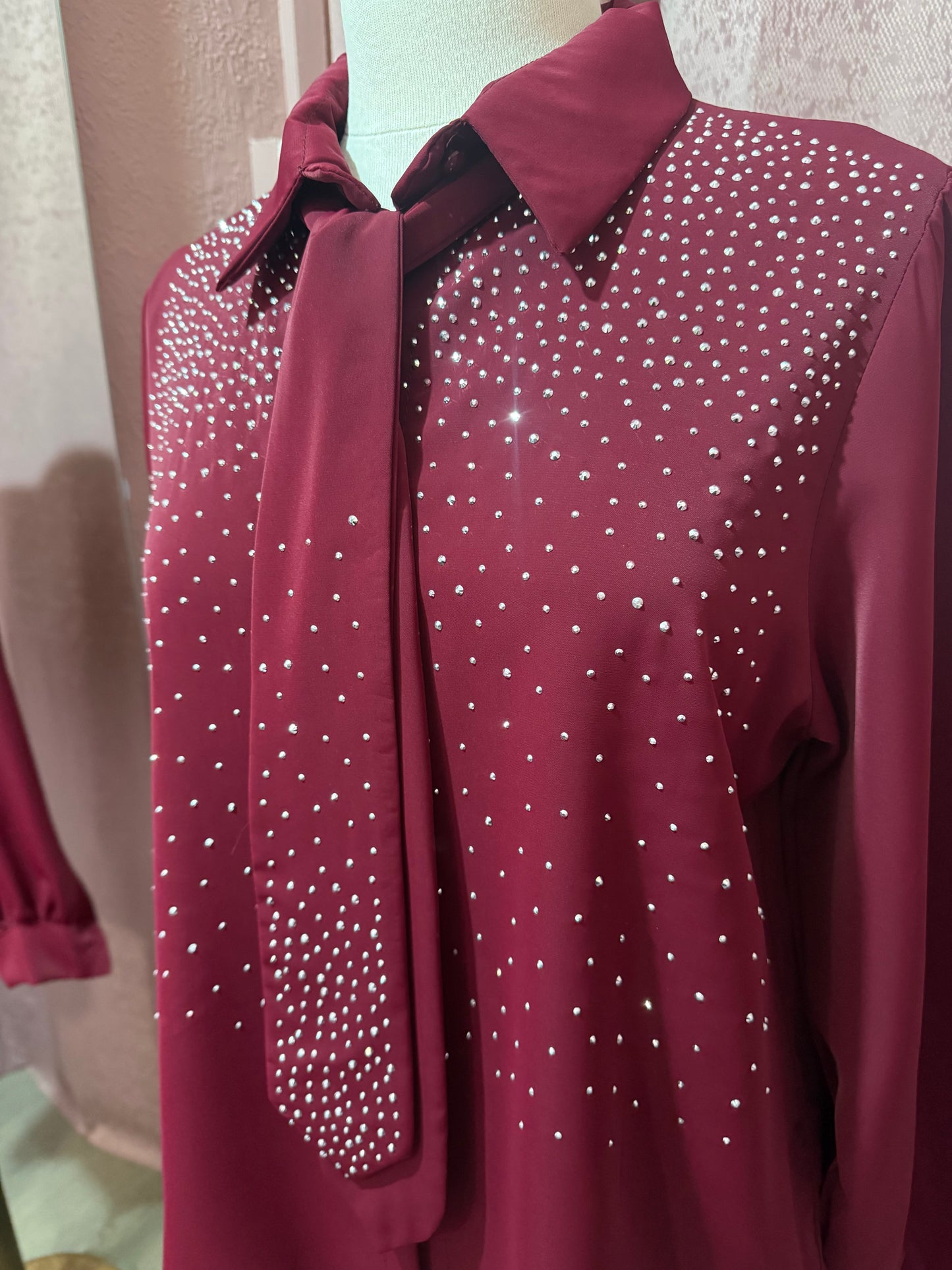 Satin Blouse with Detachable Tie