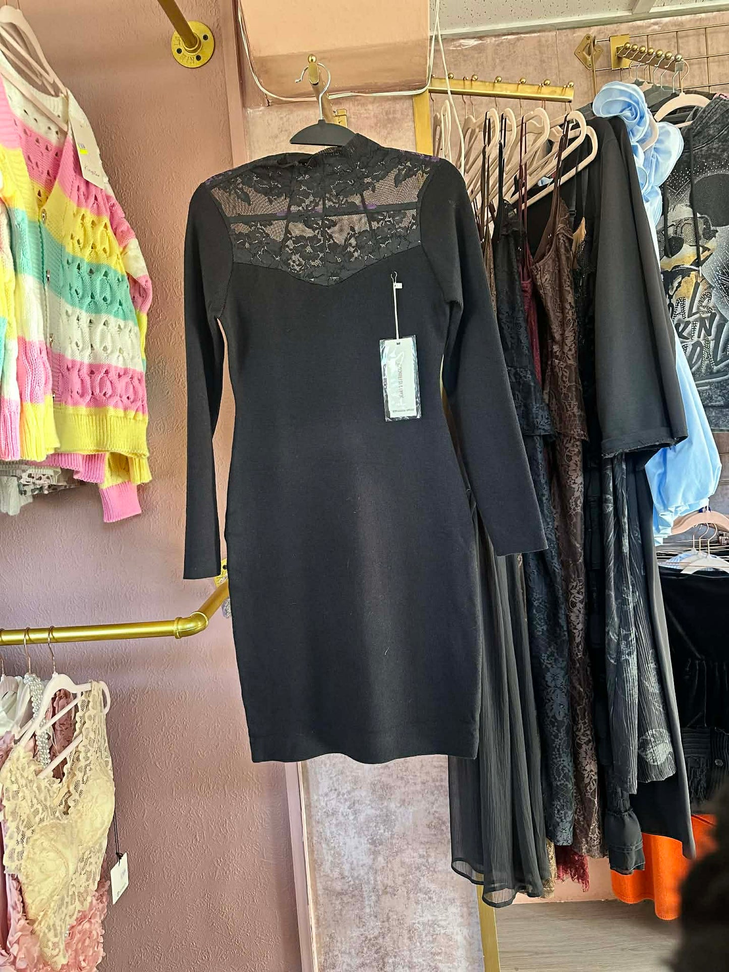Black Lace Detail Dress