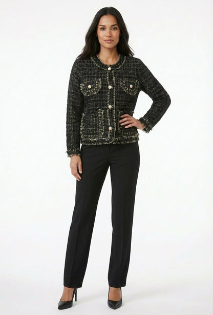 Chic Tweed Button Jacket