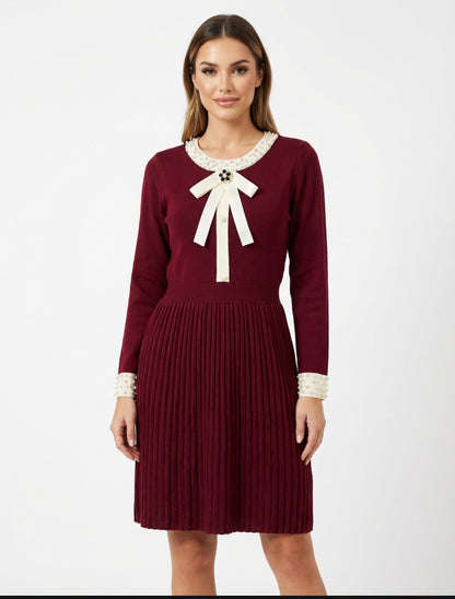 Burgundy Knit Dress