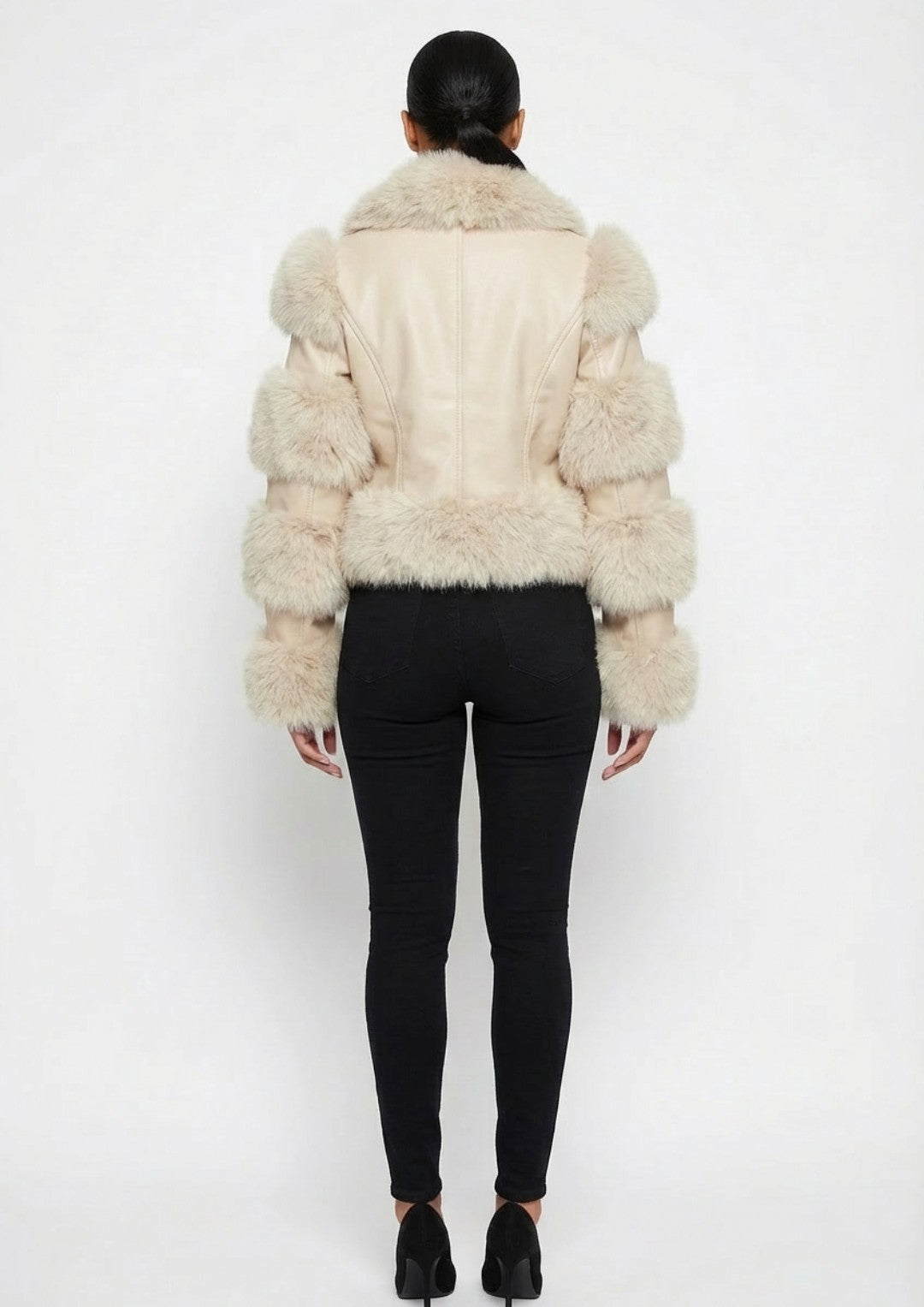 Luxe Fur Trim Cropped Jacket
