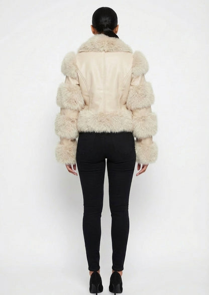 Luxe Fur Trim Cropped Jacket