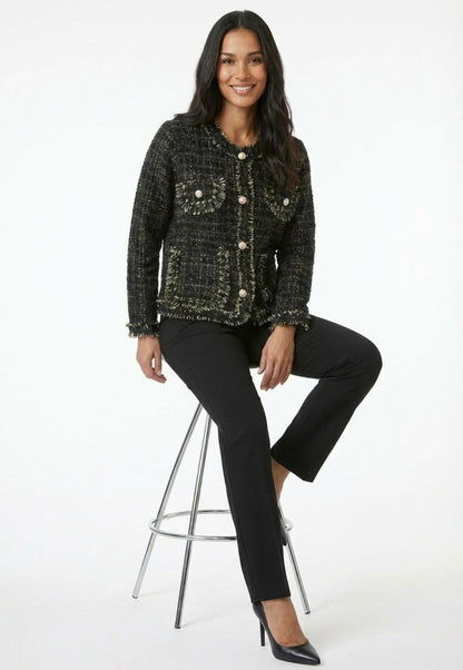 Chic Tweed Button Jacket