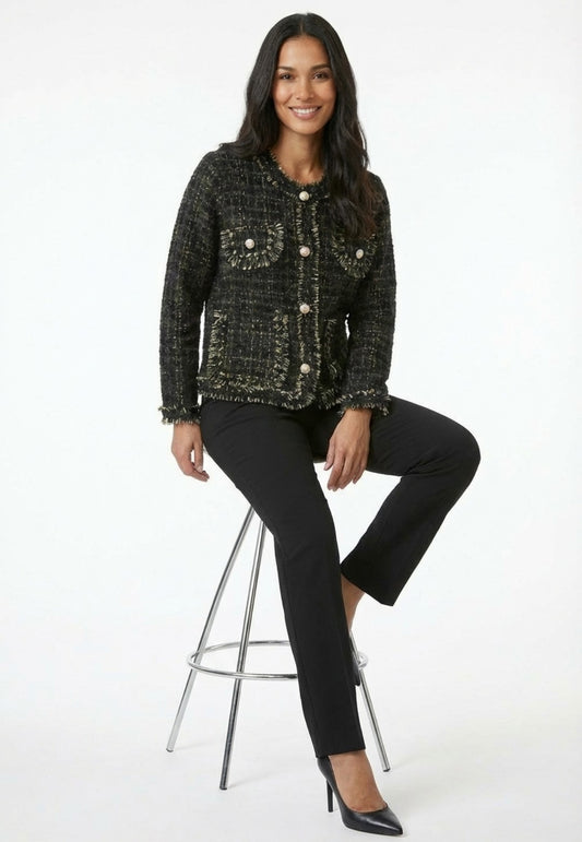 Chic Tweed Button Jacket