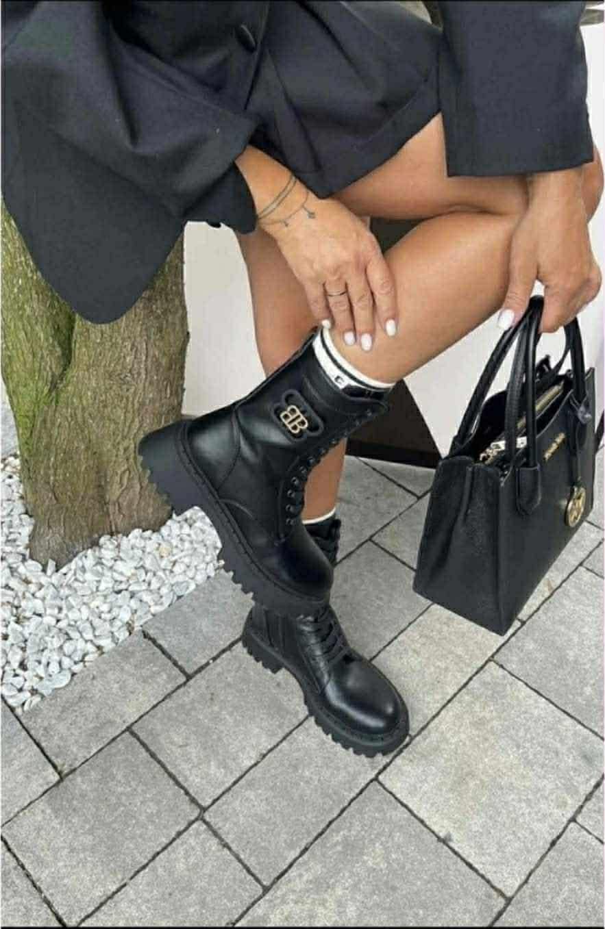 Black Luxe Combat Boots